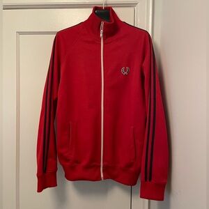 Fred Perry Red Track Jacket with Black Stripes